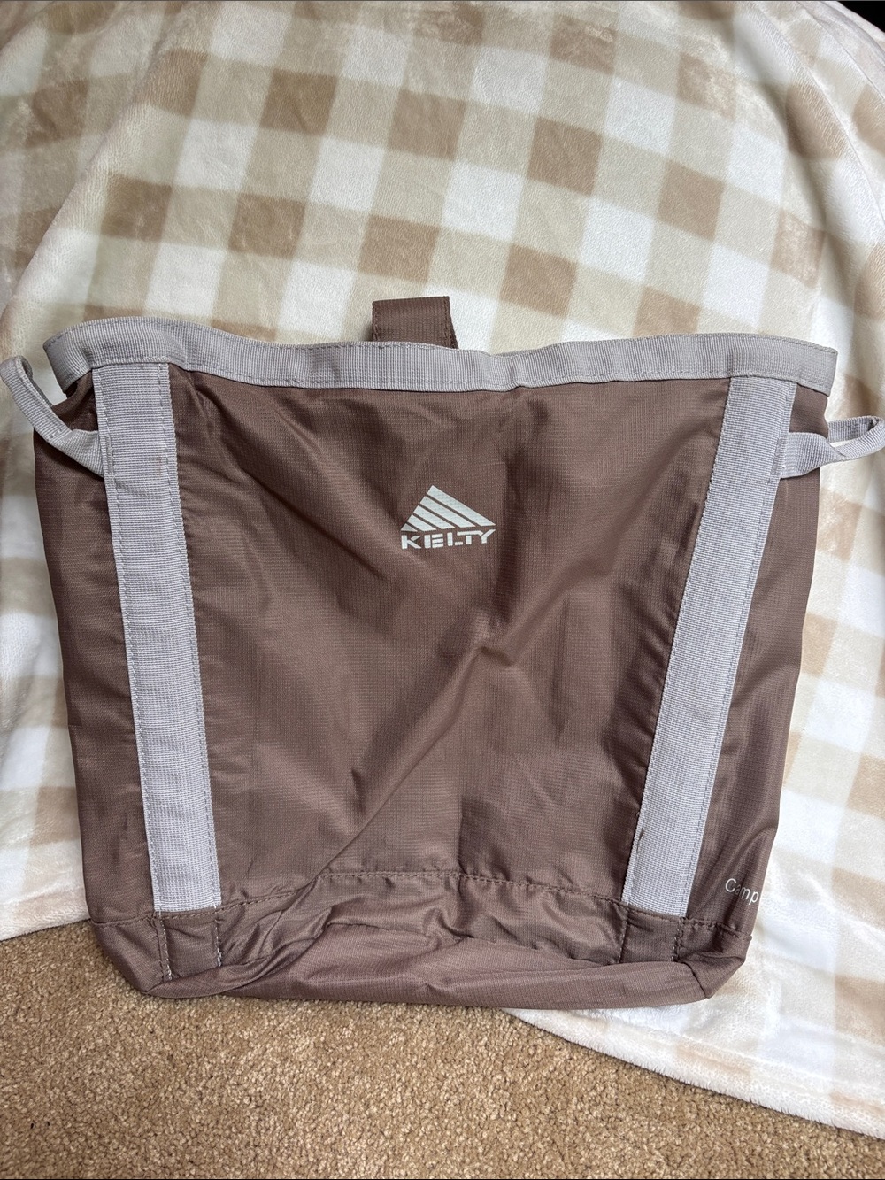 KELTY Khaki Gray Nylon CAMP CARTON Camping Storage Bag